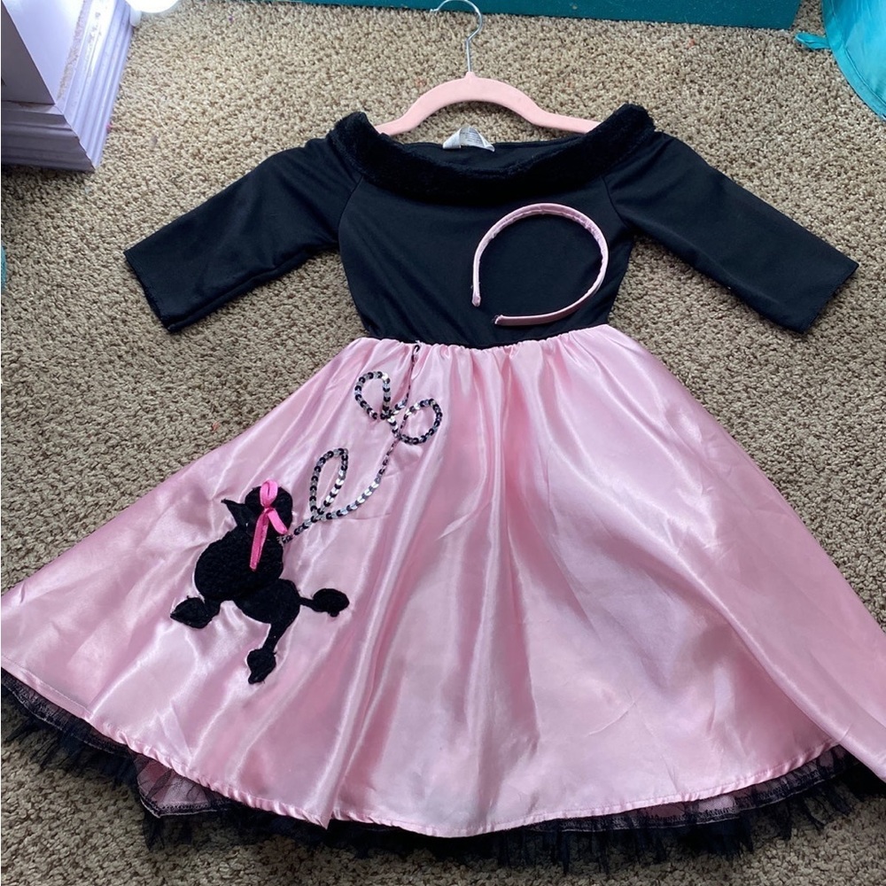 Girls kids Sock hop poodle dress
